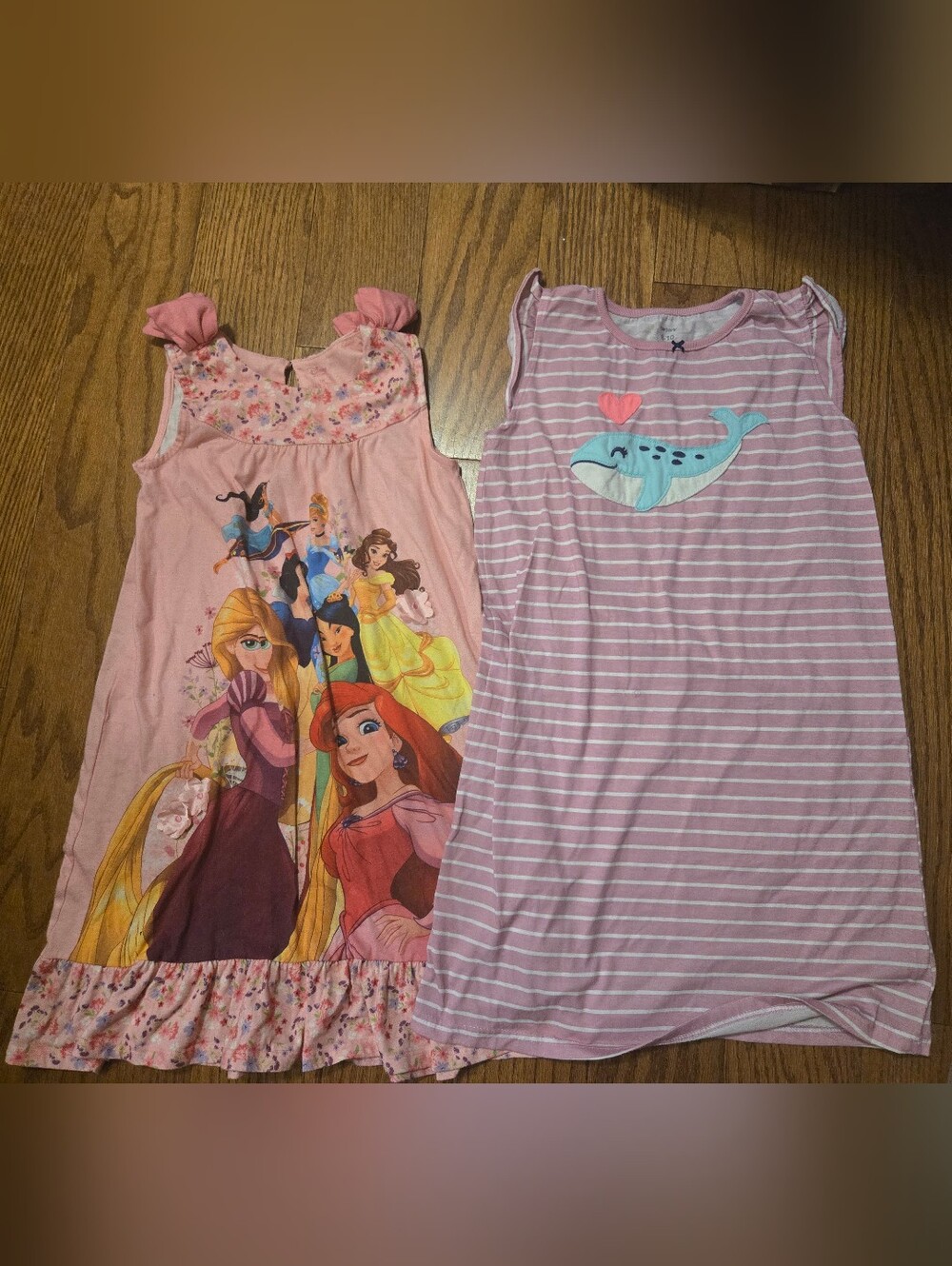 Pink Striped Whale Nightgown - Kids Pajamas 7/8